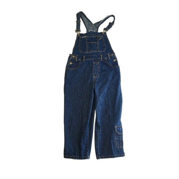 Squeeze Pants - Vintage Y2K 100% Cotton Denim Overalls Sz 5 Utility Corecore Wide Leg